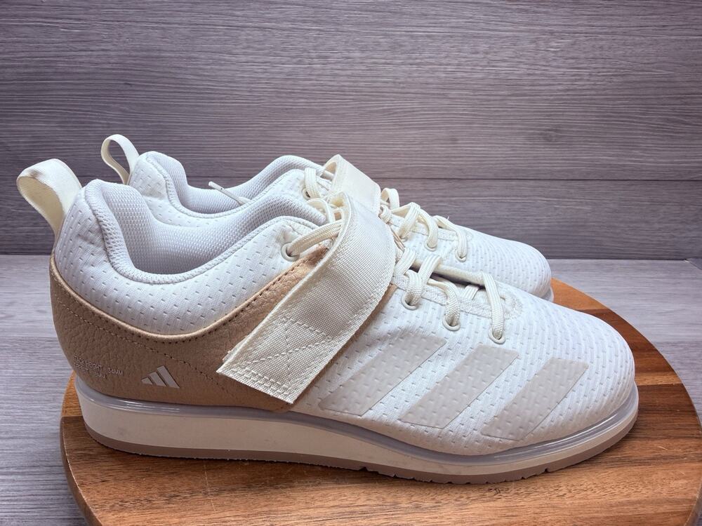 Men 7.5 Adidas Powerlift 5 Weightlifting Shoes Off White/Warm Sandstone IH8239